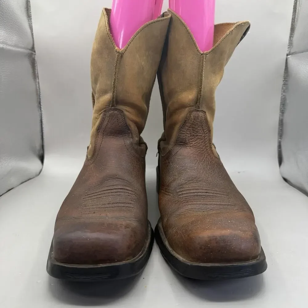 Ariat Rambler DistresseWestern Work Boots Mens Size 12D Brown Leather Square Toe